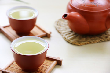 Obraz na płótnie Canvas tea set Japanese chinese and oriental style