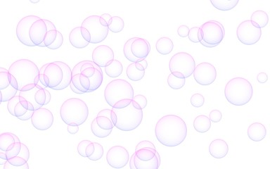 Light pastel colored background with pink bubbles. Wallpaper, texture pink balloons. 3D illustration