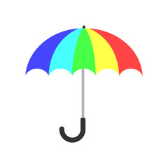 Colorful umbrella simple flat vector illustration