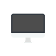 Pc monitor desktop computer. Monoblock pc flat illustration