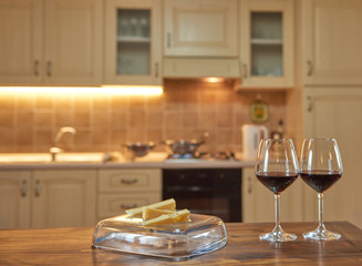 Kitchen interior with desk space