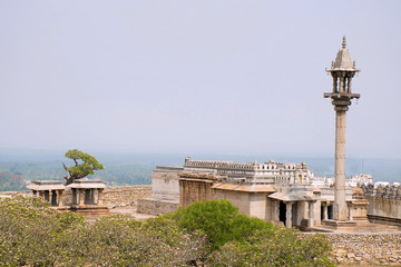 Fototapeta na wymiar General view of Chandragiri hill temple complex, Sravanabelgola, Karnataka