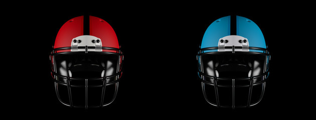 Football helmets isolated and path included