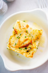 Potato gratin with chives 