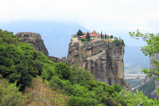 Orthodox monastery of the Holy Trinity on one of the rocks of Thessaly in the nome of Trikala