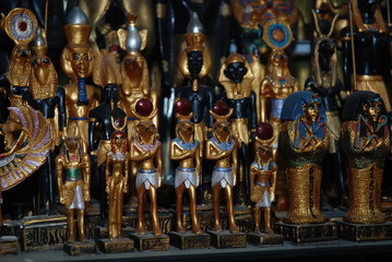 Egyptian souvenir statuettes of the Gods - obrazy, fototapety, plakaty