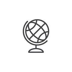 Globe outline icon. linear style sign for mobile concept and web design. Earth simple line vector icon. Geography symbol, logo illustration. Pixel perfect vector graphics