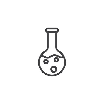 Chemical test tube outline icon. linear style sign for mobile concept and web design. Experiment flask simple line vector icon. Research symbol, logo illustration. Pixel perfect vector graphics