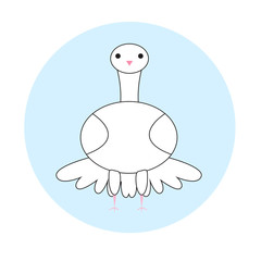 Cartoon white pigeon