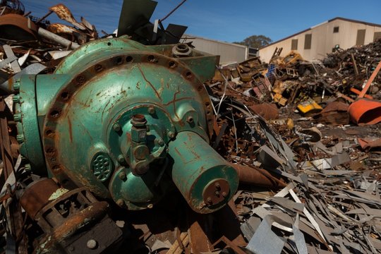 Rusty metal in the scrapyard