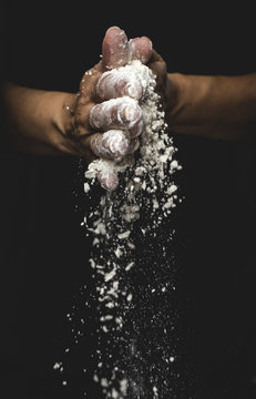 woman's hands kneading bread