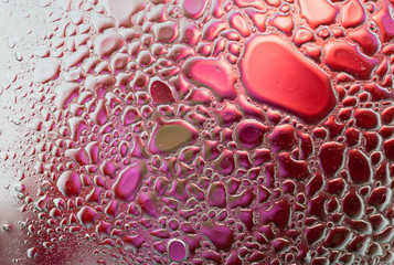 Red And Pink Water Oil Mixed Droplets 1
