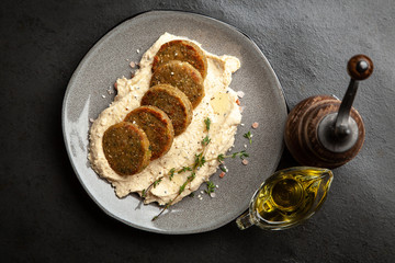 Falafel and hummus