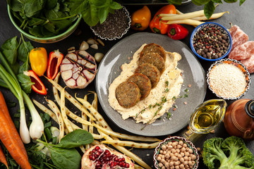 Falafel and hummus