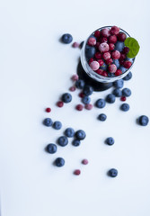  Wine glass with colorful berries.