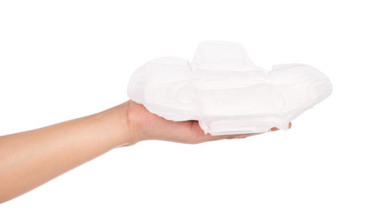 holding menstrual pad isolated on white background © cloud7days