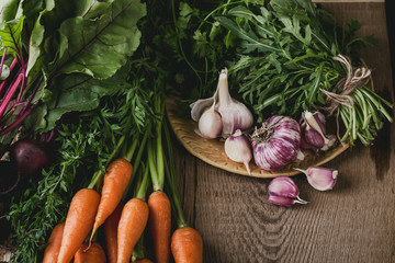 Fresh organic autumnal vegetables
