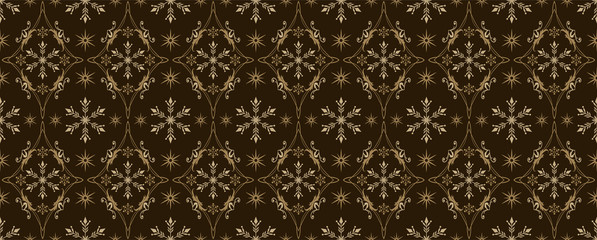 Seamless background with snowflakes. Gift wrapping for Christmas gifts. Geometric shape, vector illustration. Christmas background.