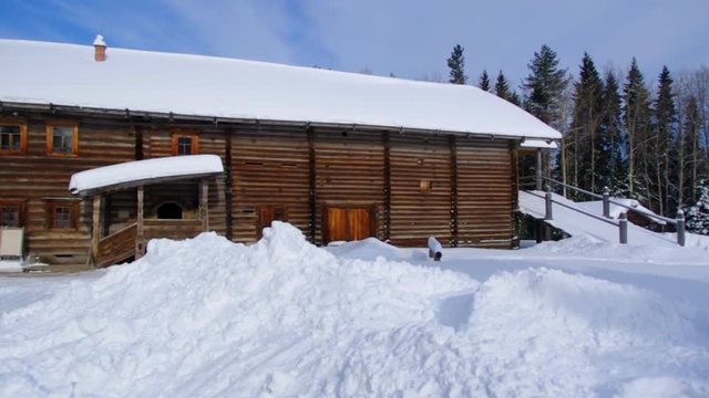 Russian Traditional wooden peasant house , Malye Karely village, Arkhangelsk 
region, Russia