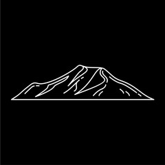 Line art Creative of Mountain Vector Illustration