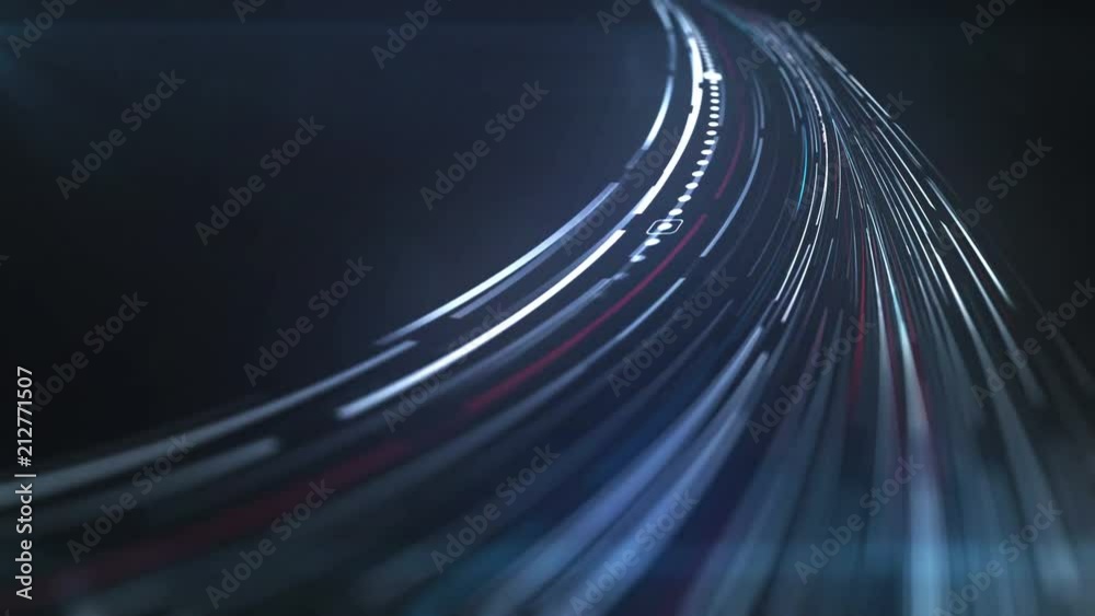 Aufkleber computer generated digital blue light streaks. abstract 3d rendering motion background. 4k, ultra hd