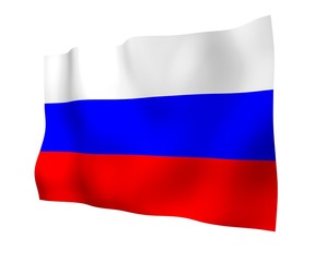 Waving flag of the Russian Federation. The National. State symbol of the Russia. 3D illustration