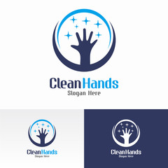 Clean Hands Logo Vector Template