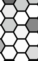 Black honeycomb with a gradient color. Isometric geometry. 3D illustration