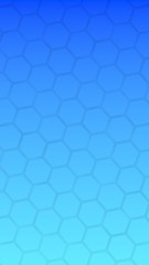 Translucent honeycomb on a gradient blue sky background. Perspective view on polygon look like honeycomb. Isometric geometry. Vertical image orientation. 3D illustration