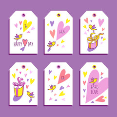 Happy love day. Gift tags set.
