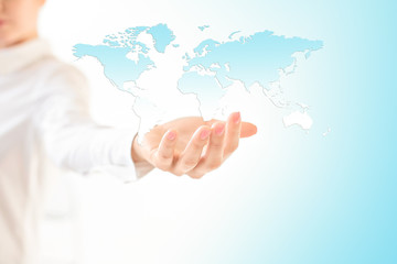 Map in hands. Best Internet Concept of global business from concepts series