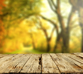 Table background and autumn time 