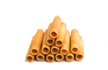 wafer rolls isolated on white background