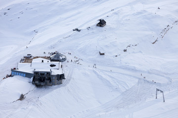 Ski lift on winter day, German Alps