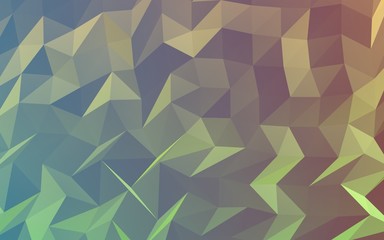 Abstract triangle geometrical green background. Geometric origami style with gradient. 3D illustration