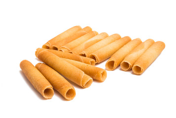 wafer rolls isolated on white background