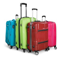 Luggage consisting of large suitcases isolated on white