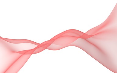 Abstract gray wave. Raster air background. Bright gray ribbon on white background. Gray scarf. Abstract gray smoke. 3D illustration