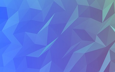 Abstract triangle geometrical blue background. Geometric origami style with gradient. 3D illustration