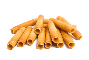 wafer rolls isolated on white background