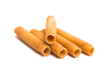 wafer rolls isolated on white background