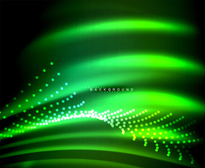 Neon glowing techno lines, hi-tech futuristic abstract background template with square shapes