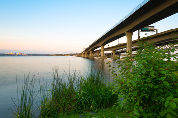 Homer M. Hadley Memorial Bridge over Lake Washington, Seattle Metropolitan area, Washington, Washington State, USA