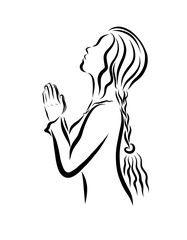 a young girl prays to God, Christianity and prayer