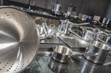 Stainless Steel Kitchenware These utensils are used in commercial and high end kitchens High heat cooking pot