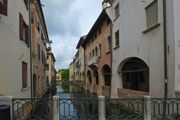 Fototapeta na wymiar Treviso city, Italy, also known as Small Venezia, and its canals