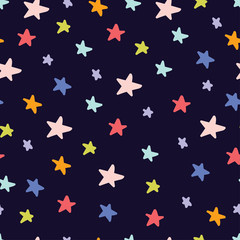 Sky. Stars. Seamless vector pattern.