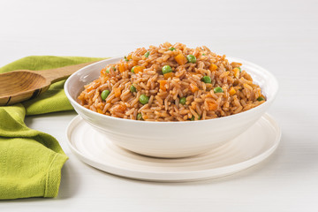 Mexican red rice plate Very famous Mexican rice dish called 