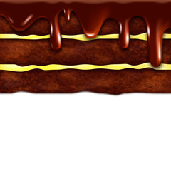 A real piece of cake with flowing chocolate