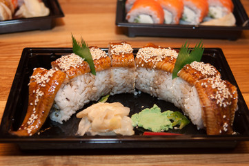 set of different sushi